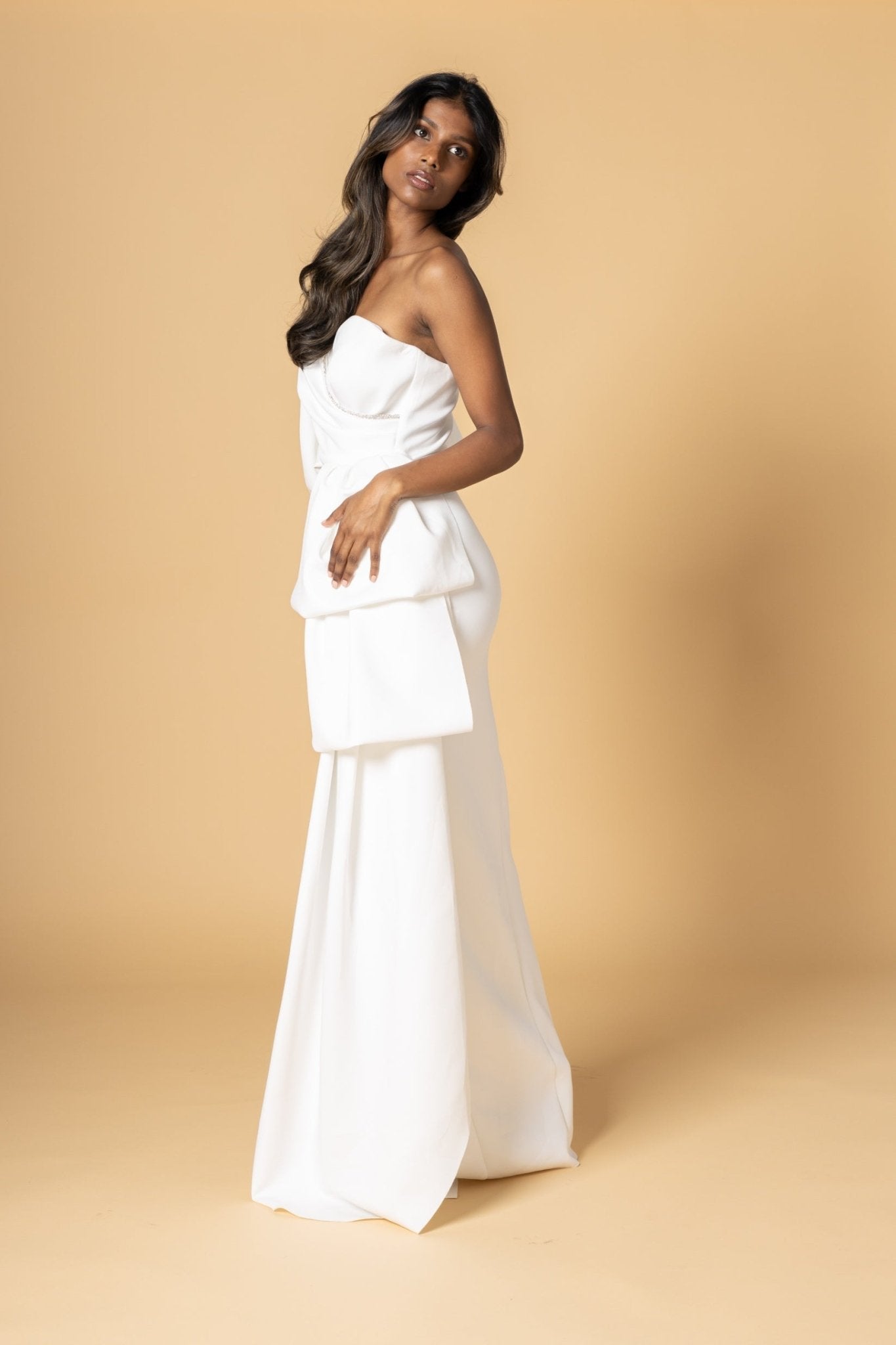 Astral Mono - Sleeve White Dress - House of Banke