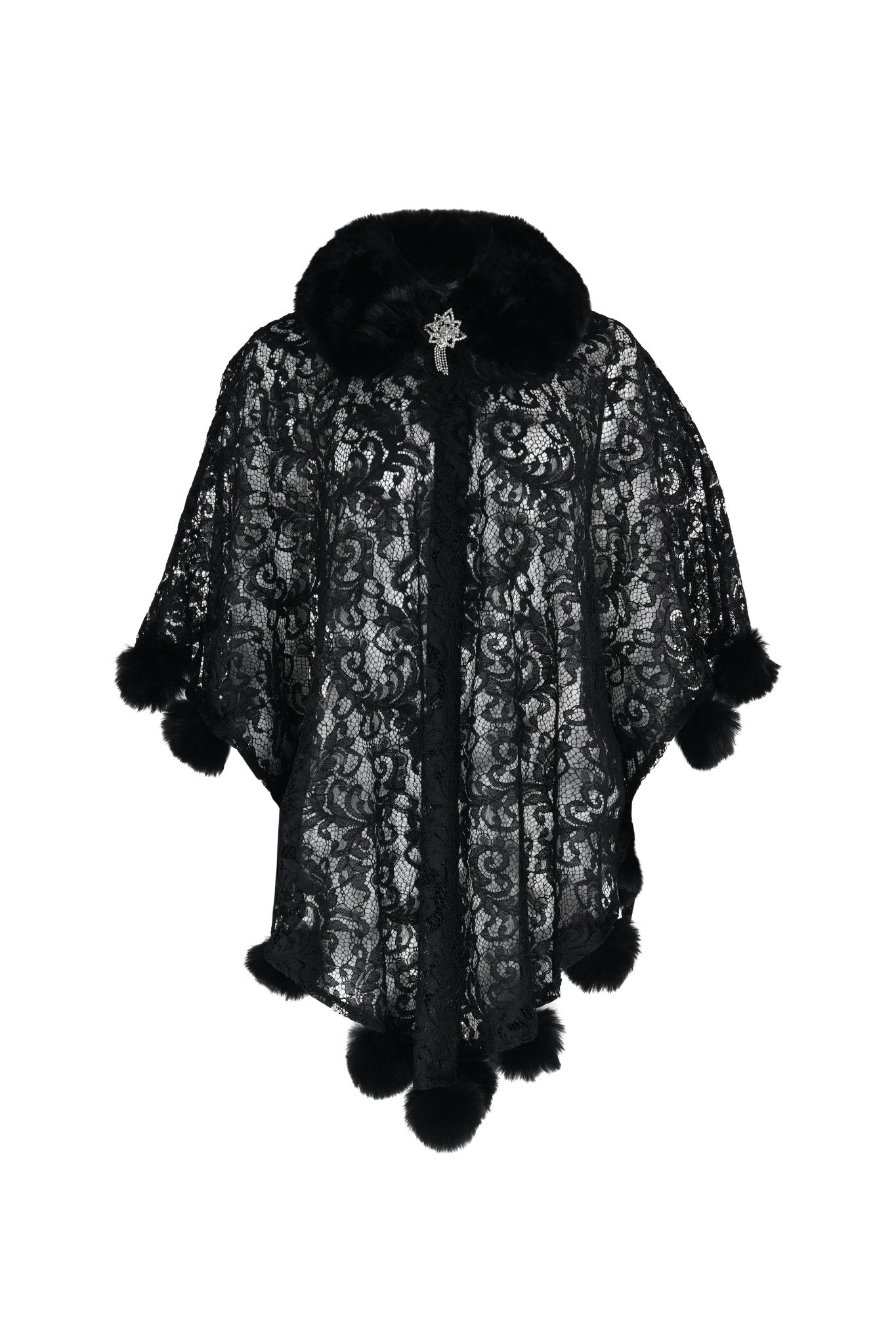 Noir Prestige Fur - Lace Cape - House of Banke
