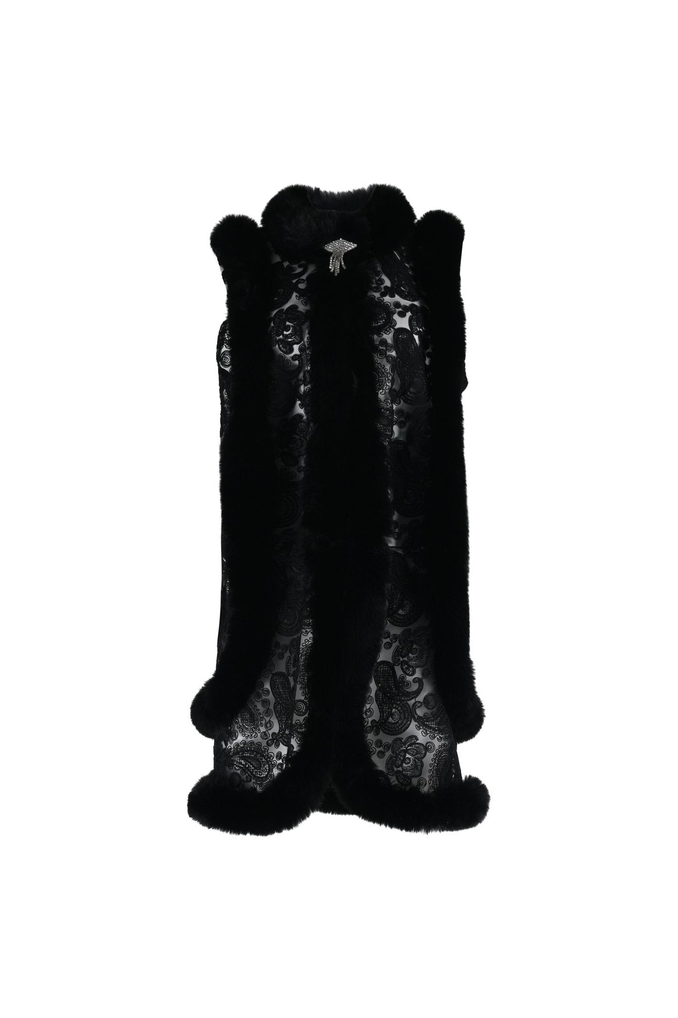 The Nyra Lace Fur - Trimmed Ve - House of Banke