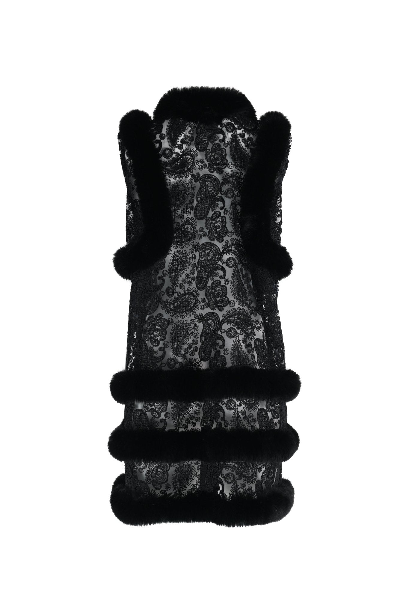 The Nyra Lace Fur - Trimmed Ve - House of Banke