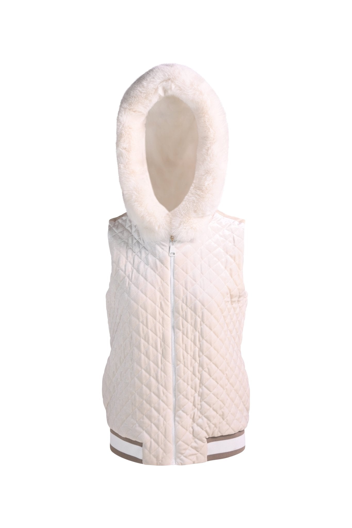 Snowbloom Quilted Hoodie Vest – Ivory - House of Banke