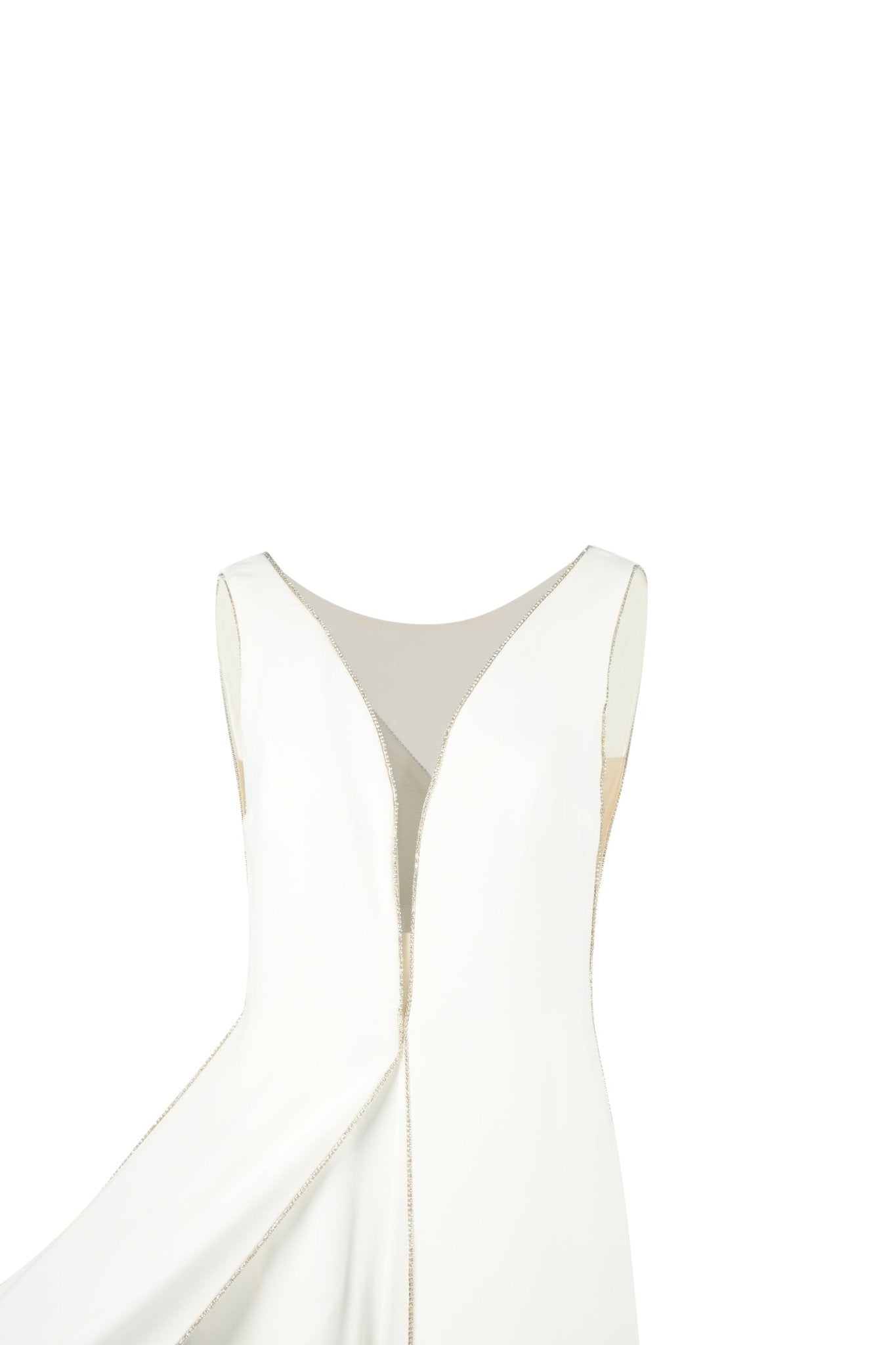 Cascade Jumpsuit - Elegant White Evening Jumpsuit with Sheer Overlays - House of Banke