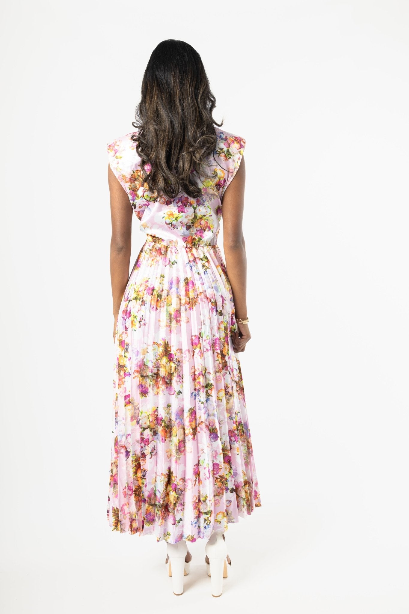 Flora Pleated Midi Dress - House of Banke