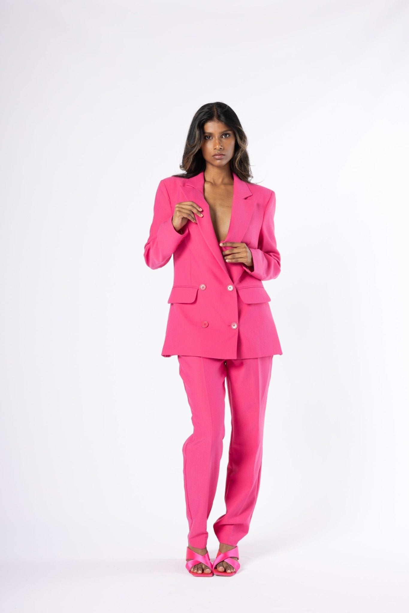 Gone Rogue Fuchsia Blazer Set - House of Banke