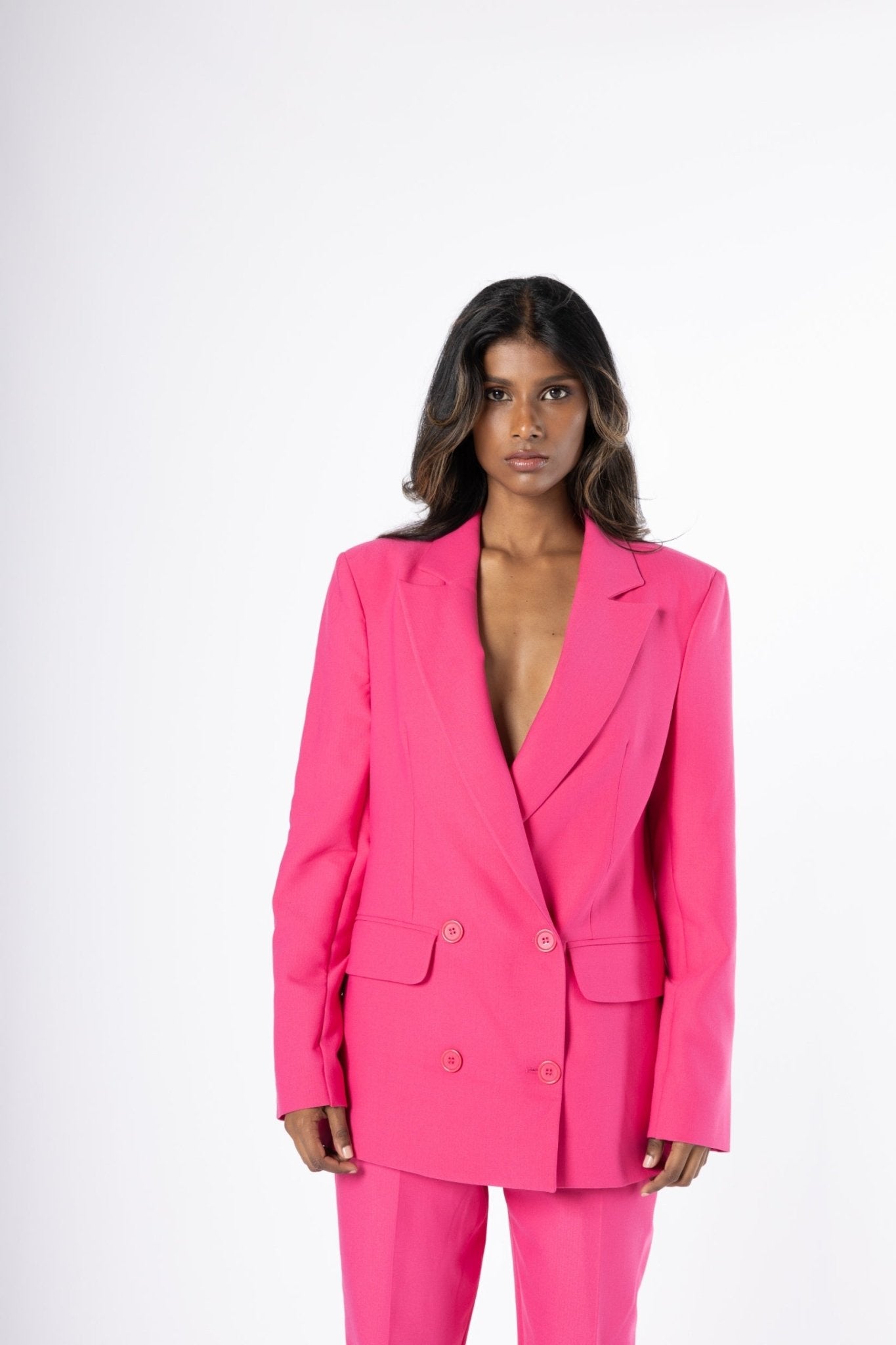 Gone Rogue Fuchsia Blazer Set - House of Banke