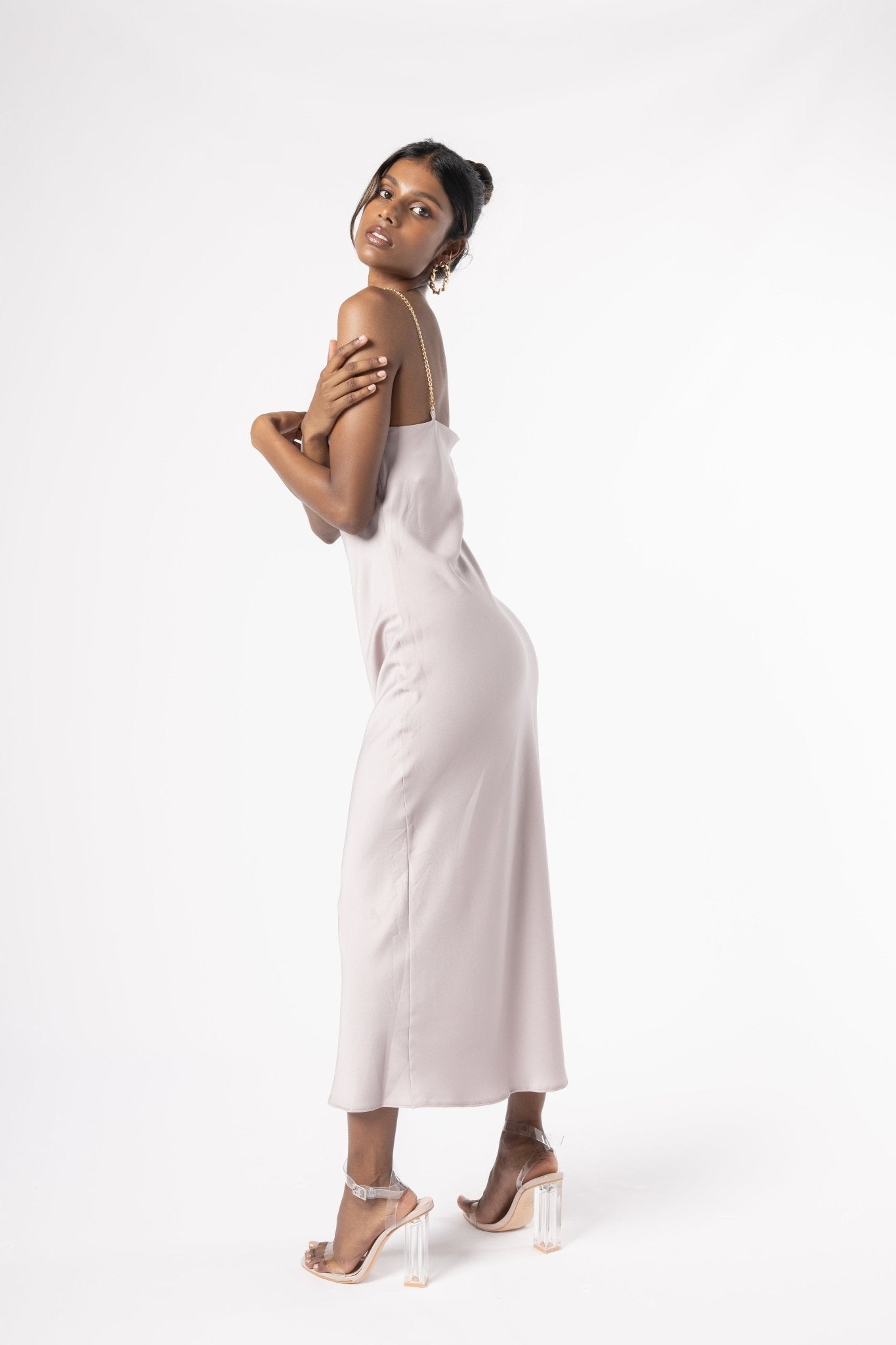 LuxSilk Dress Beige - House of Banke