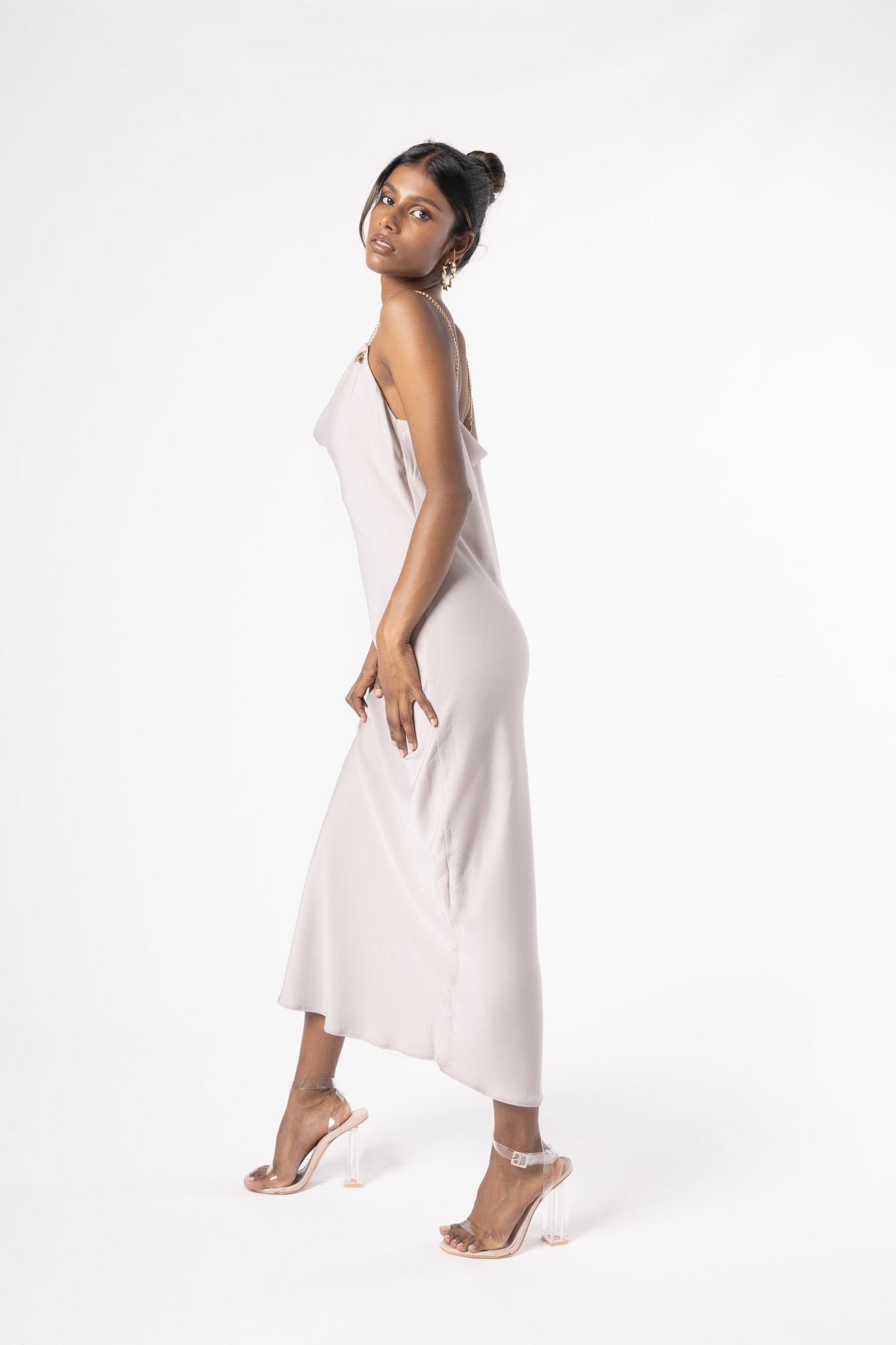 LuxSilk Dress Beige - House of Banke