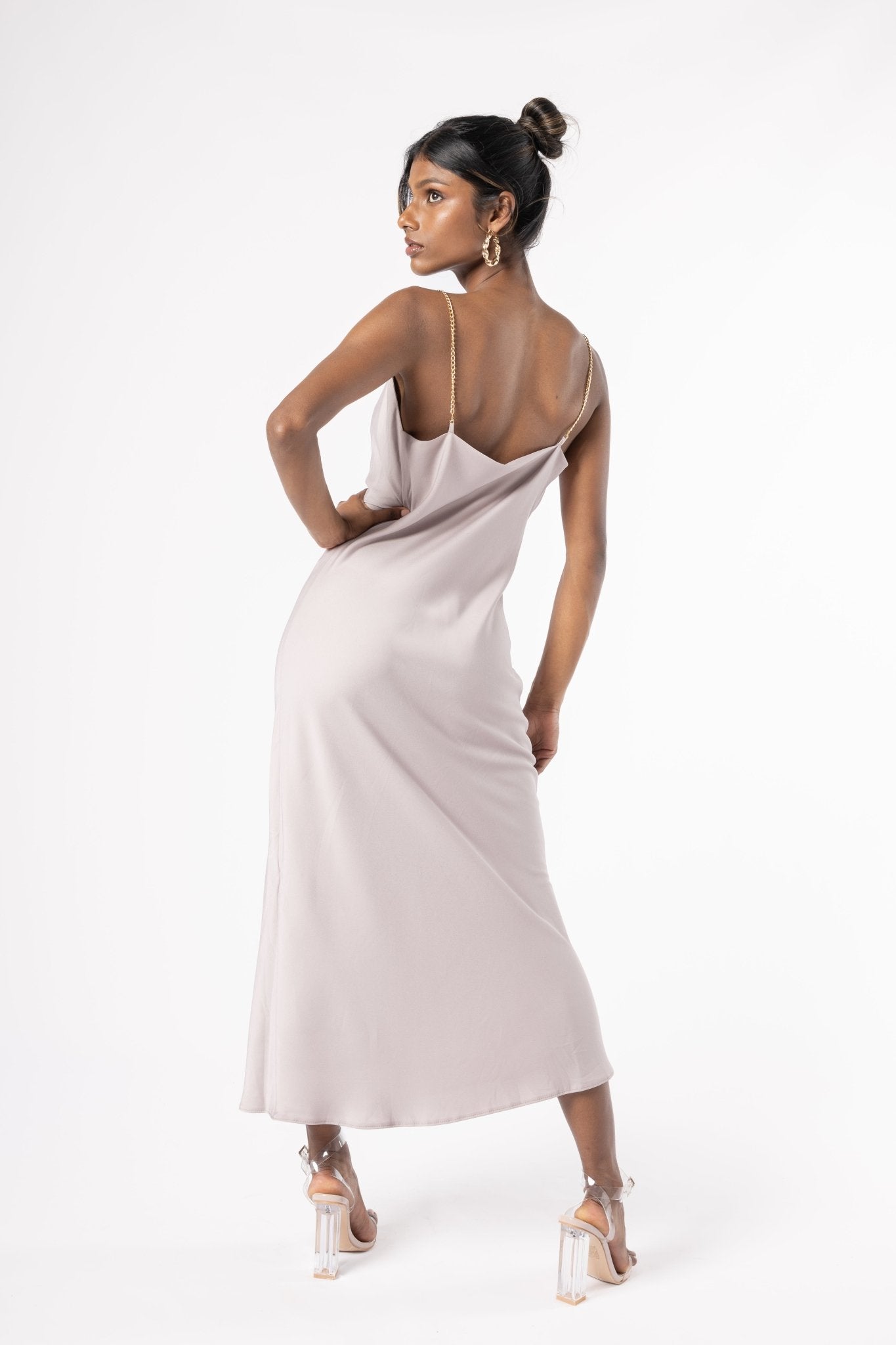 LuxSilk Dress Beige - House of Banke