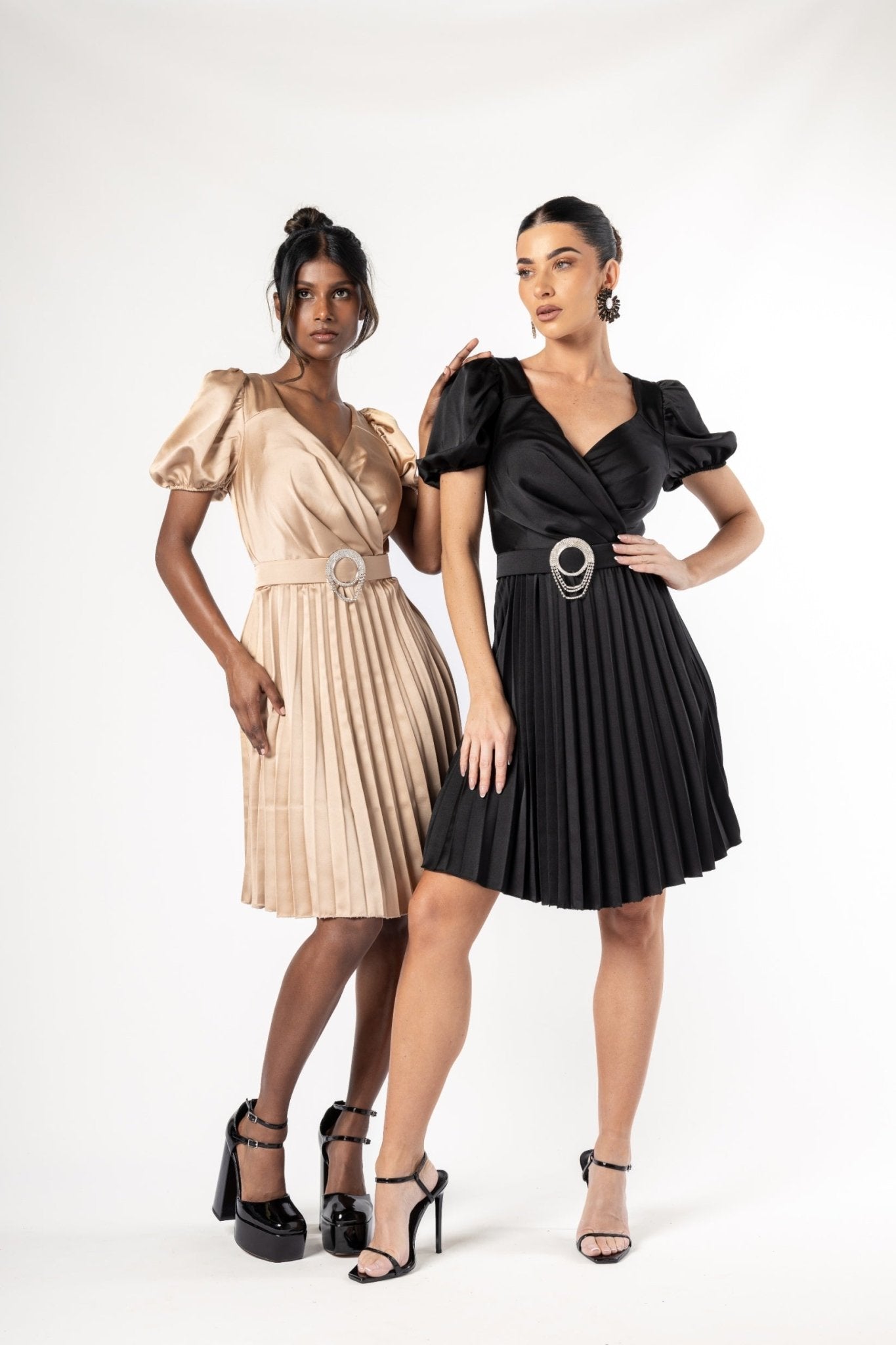 Serénité Belted Dress Black - House of Banke