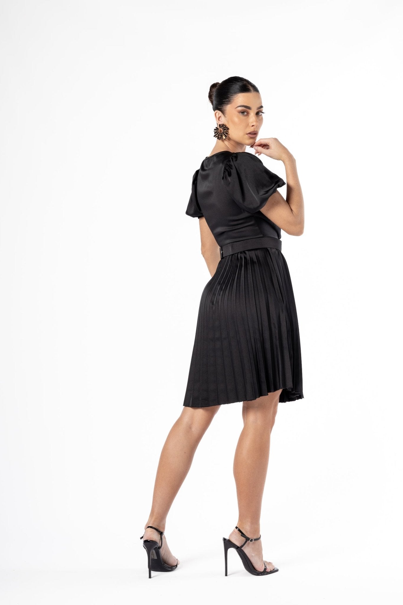 Serénité Belted Dress Black - House of Banke