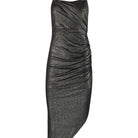 Noir Asymmetric Hem Cowl Dress - House of Banke
