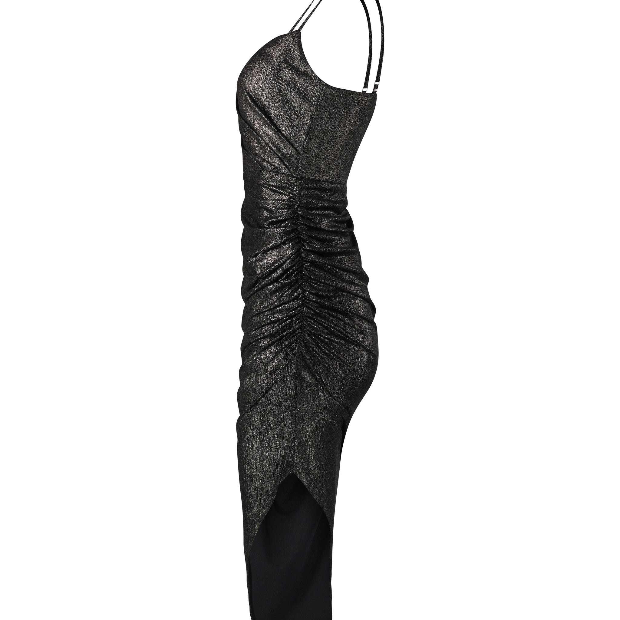 Noir Asymmetric Hem Cowl Dress - House of Banke