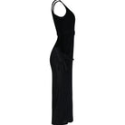Black Sculpted Midi Dress with Matching Gloves - House of Banke