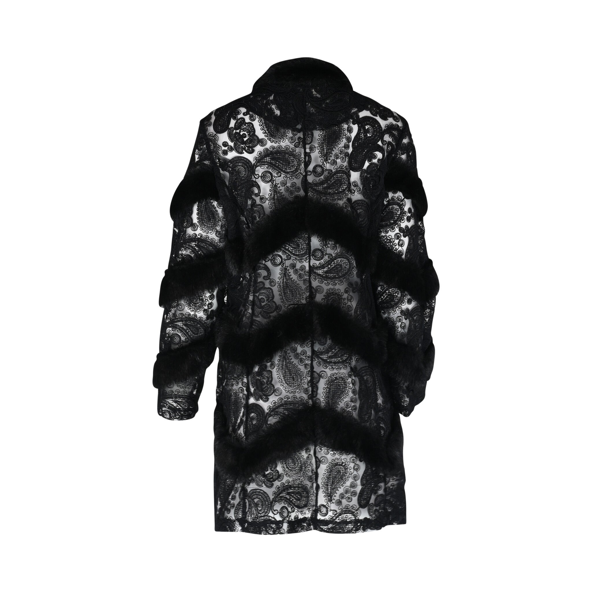 Alexander Lux Fur - trimmed lace coat - House of Banke