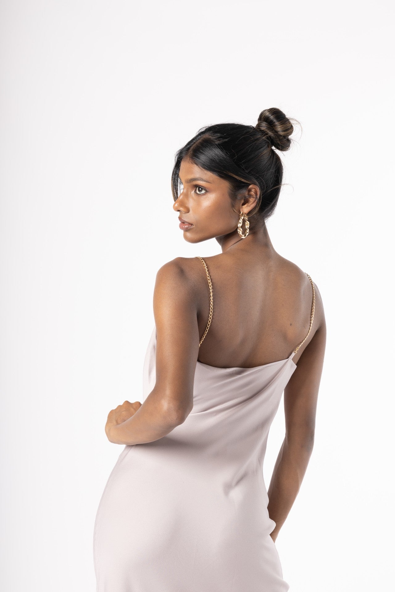 LuxSilk Dress Beige - House of Banke