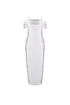 Ivory Sculpted Embellished Gown - House of Banke