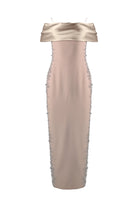 Ivory Sculpted Embellished Gown - House of Banke