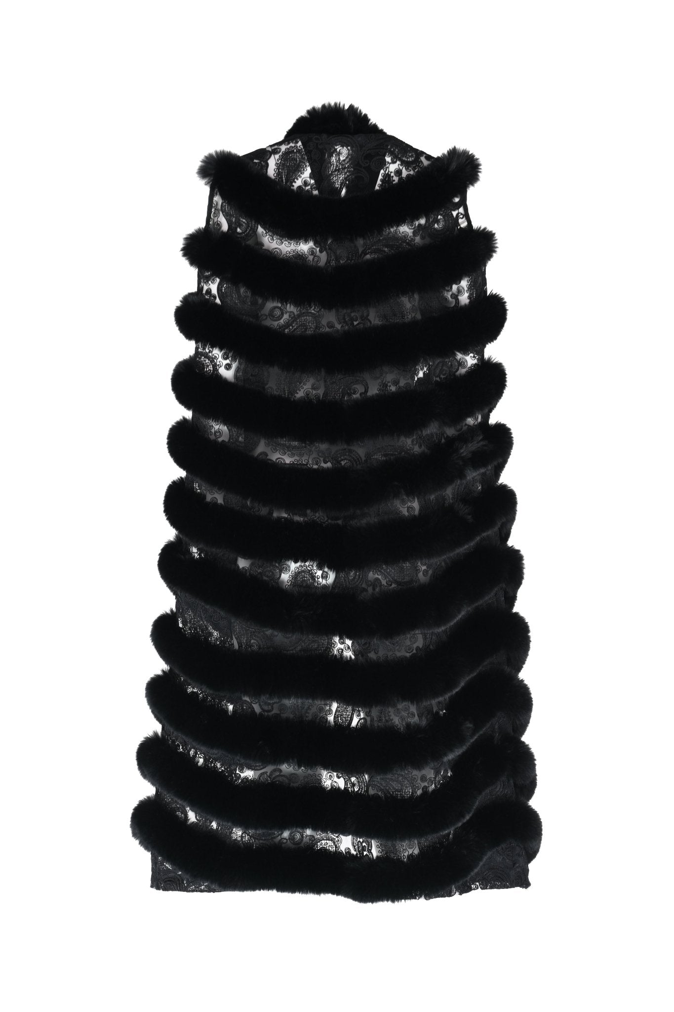 Noir Sheer Feathered Poncho - House of Banke