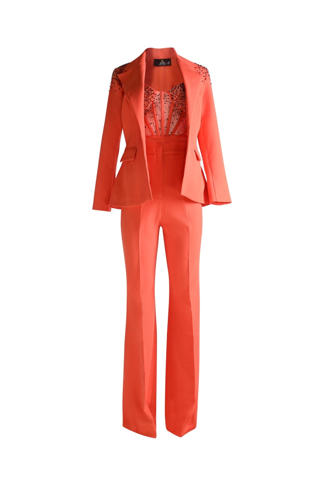 The Fiery Muse Embellished Blazer Set - House of Banke