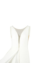 Cascade Jumpsuit - Elegant White Evening Jumpsuit with Sheer Overlays - House of Banke