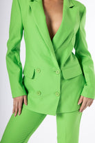 Gone Rogue Lime Green Blazer Set - House of Banke