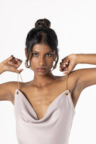 LuxSilk Dress Beige - House of Banke