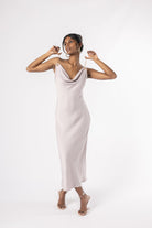 LuxSilk Dress Beige - House of Banke