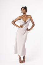 LuxSilk Dress Beige - House of Banke