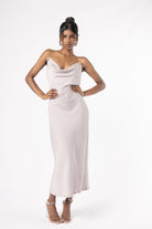 LuxSilk Dress Beige - House of Banke