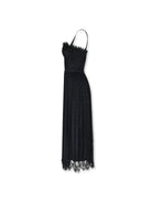 Laurel Chantilly Black Lace Corset Midi Dress - House of Banke