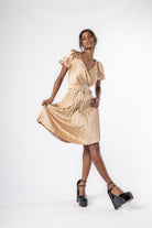 Serénité Belted Dress - Beige - House of Banke