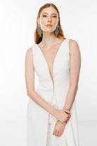 Cascade Jumpsuit Elegant White Evening Jumpsuit - House of Banke