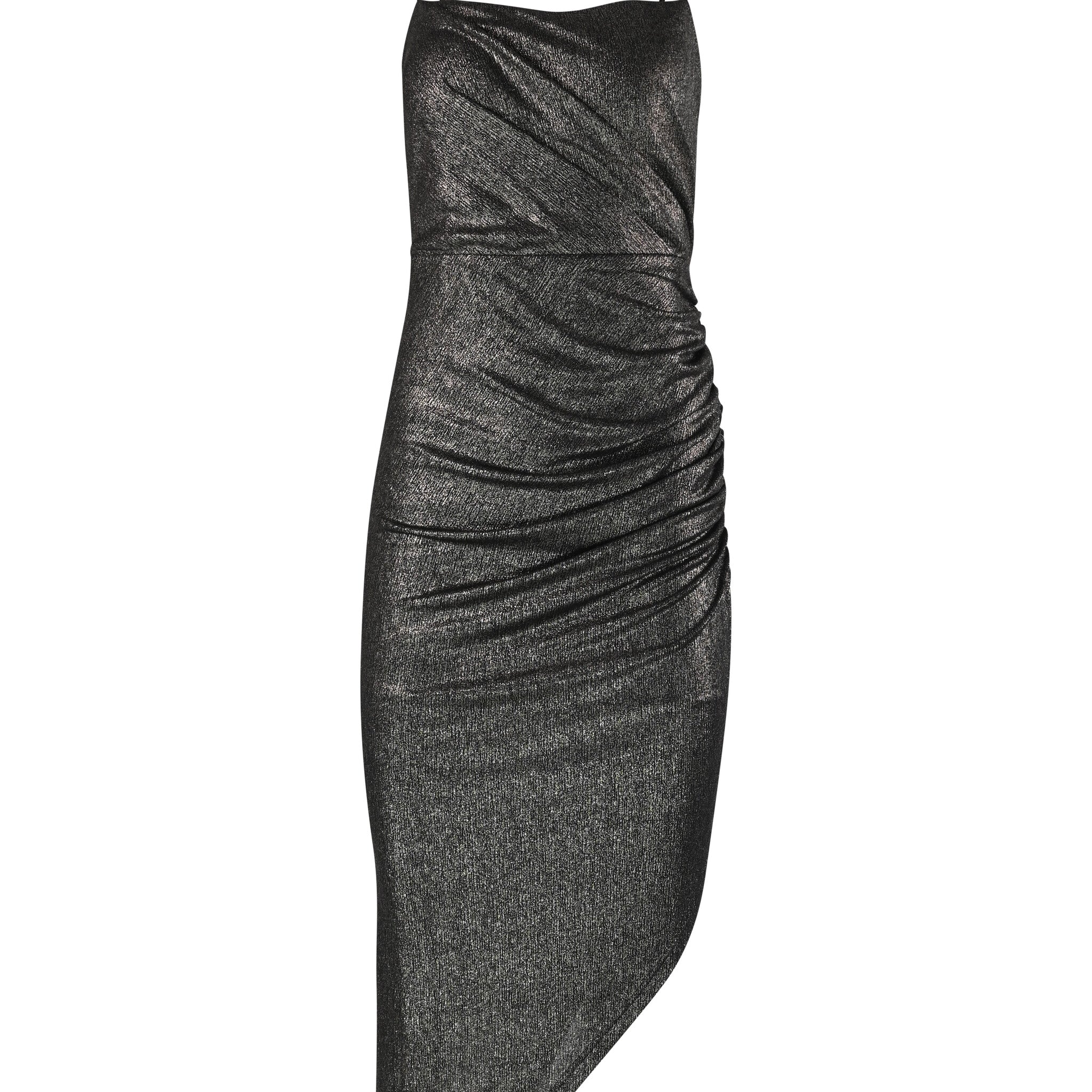 Noir Asymmetric Hem Cowl Dress - House of Banke