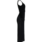 Black Sculpted Midi Dress with Matching Gloves - House of Banke