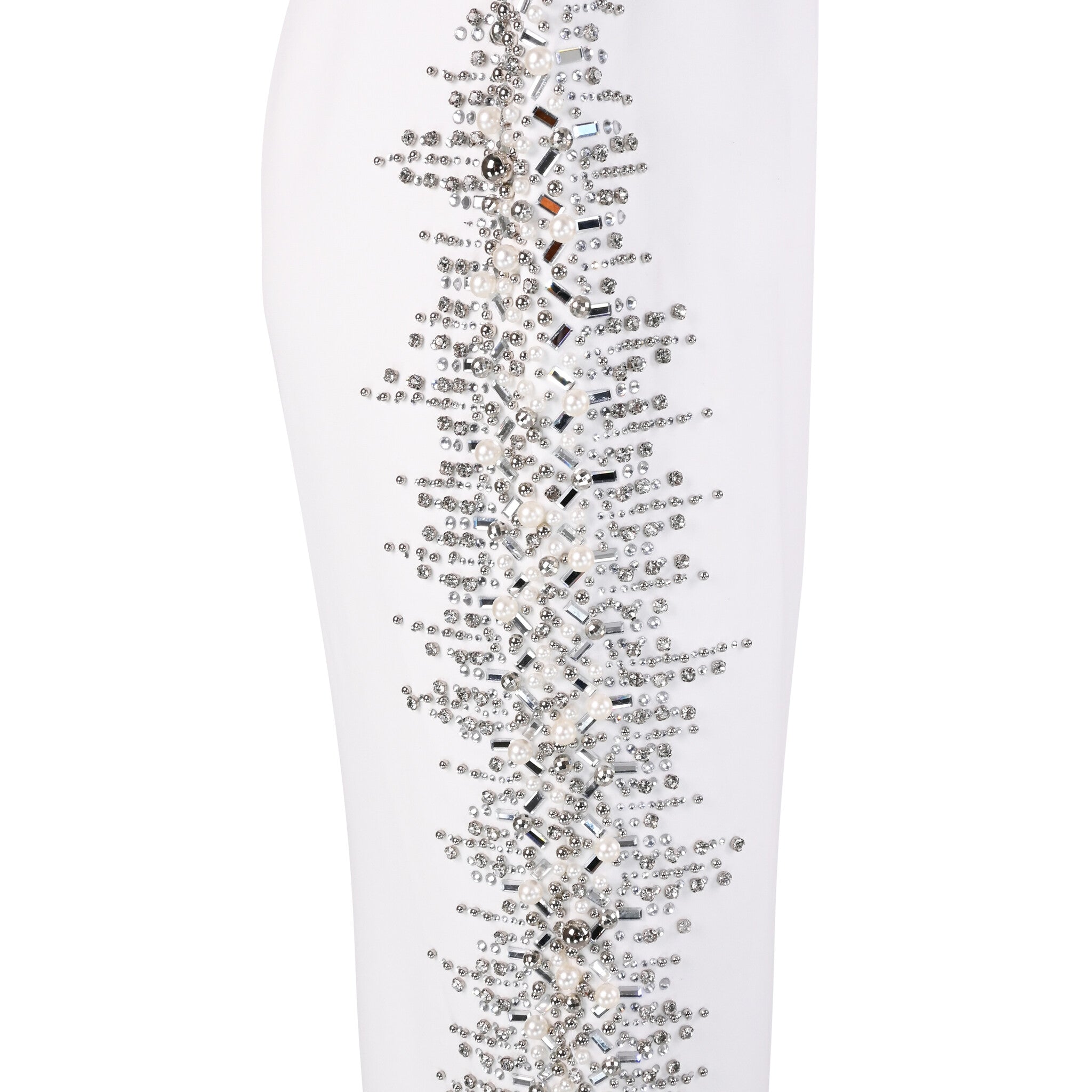 Ivory Sculpted Embellished Gown - House of Banke
