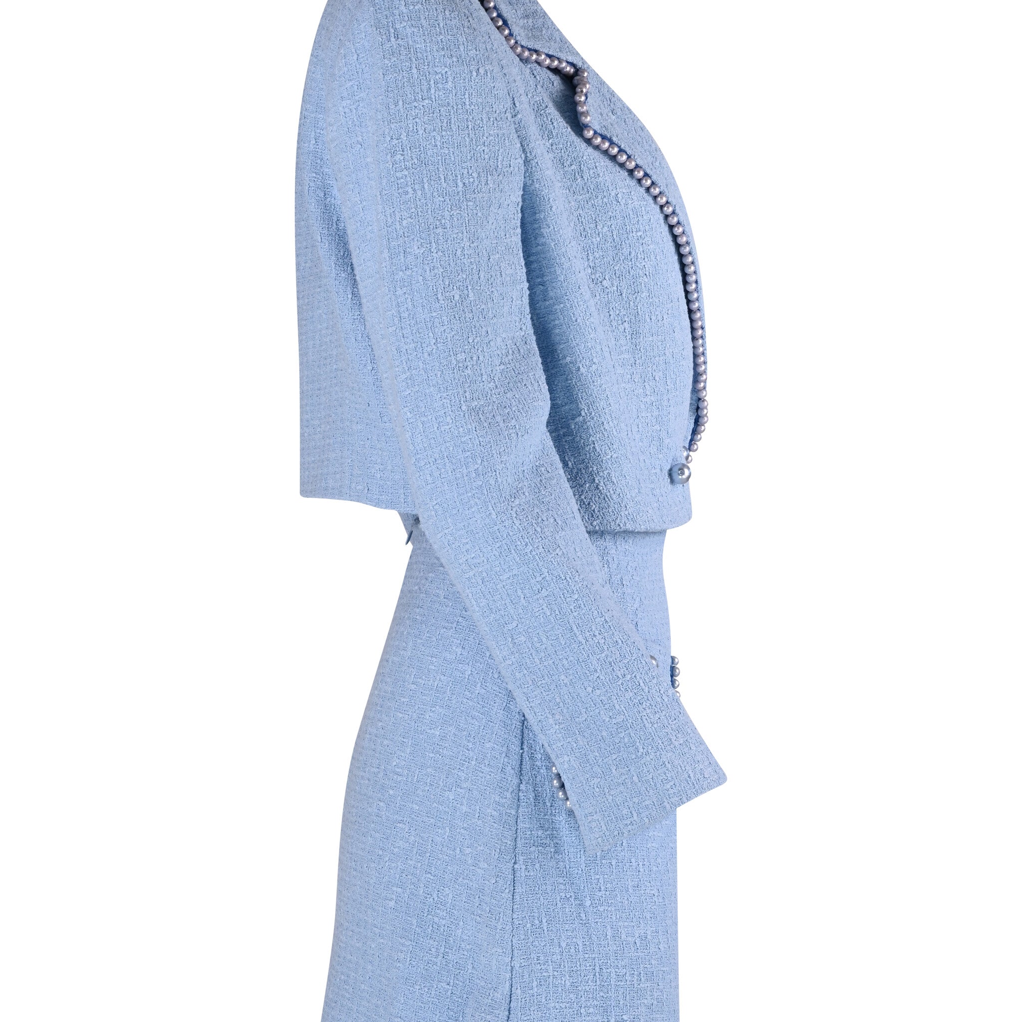 Mira Tweed Blue Suit - House of Banke