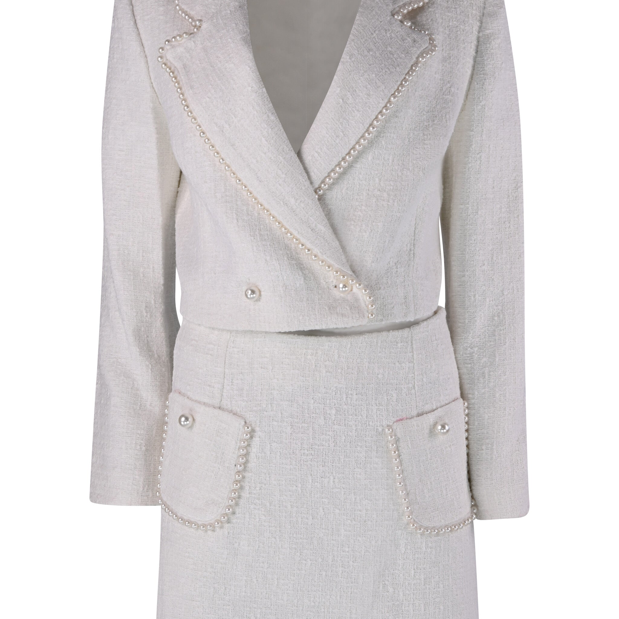 Mira Tweed Ivory Suit - House of Banke