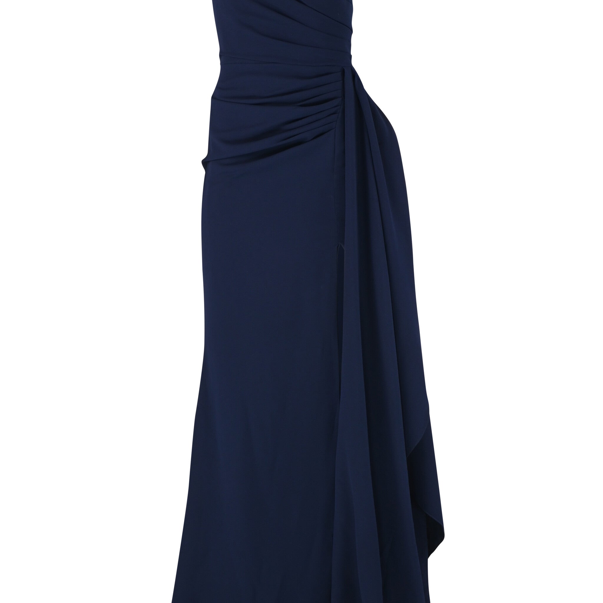 Navy Crystal - Drape Evening Gown - House of Banke