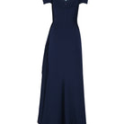 Navy Crystal - Drape Evening Gown - House of Banke